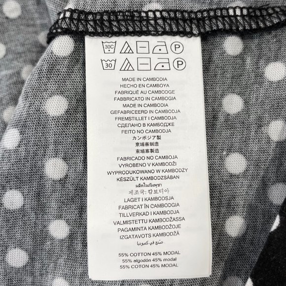 New Michael Kors Logo Polka Dot Print Flare Sleeve Top Black White Size Small - Picture 16 of 16